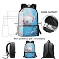 thumbnail image 4 of Jeiento Axolotl Backpack for Girls 8-12 Elementary School Bag with Lunch Box Pencil Case Blue Ocean Kindergarten School Bookbag Set 3 In 1 Kids Daycare Satchel Rucksack Travel Daypack, 4 of 7