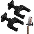 thumbnail image 2 of Soporte de pared para guitarra, 2 piezas, soporte de pared para guitarra, hecho de material ABS duradero, con tornillos, fácil de instalar (negro), 2 of 5