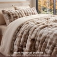 thumbnail image 5 of U by Bedsure Fluffy Comforter Set Queen, Beige Faux Fur Comforter Set, Soft Shaggy Plush Bubble Queen Size Bedding Comforter Sets, 3 Pieces Luxury Fuzzy Bed Set, 5 of 11