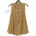 thumbnail image 3 of cocolona Summer Tank Tops for Women Double Layer Sleeveless Linen Shirts Fashion Casual Loose Solid Color Blouses, 3 of 8