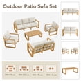 thumbnail image 5 of CHITA 5-Piece Patio Conversation Set, Aluminum Wood-Grain Outdoor Furniture with Sofa & Loveseat, 6.3" Thick Olefin Cushions, Cream, 5 of 7