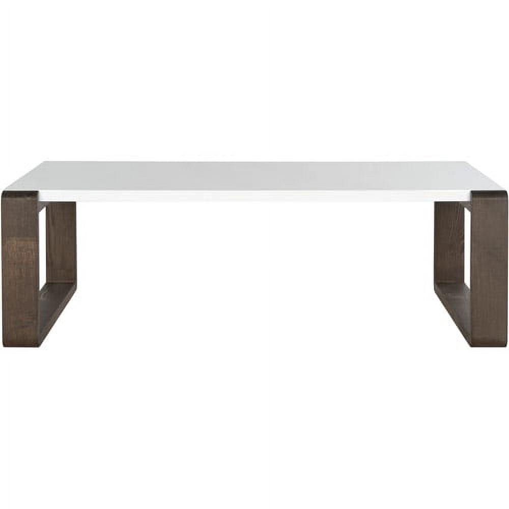 SAFAVIEH Bartholomew Lacquer Coffee Table, White/Dark Brown