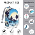 thumbnail image 2 of Tropical Paradise Backpack, Hawaii Palm Tree School Bag with Summer Beach Palm Trees Design, Vibrant Tropical Sunset, Minimalist Boho Style, 2 of 5