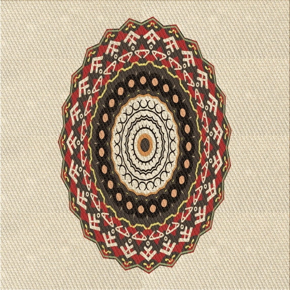 Ahgly Company Indoor Square Patterned Vanilla Gold Area Rugs, 7' Square