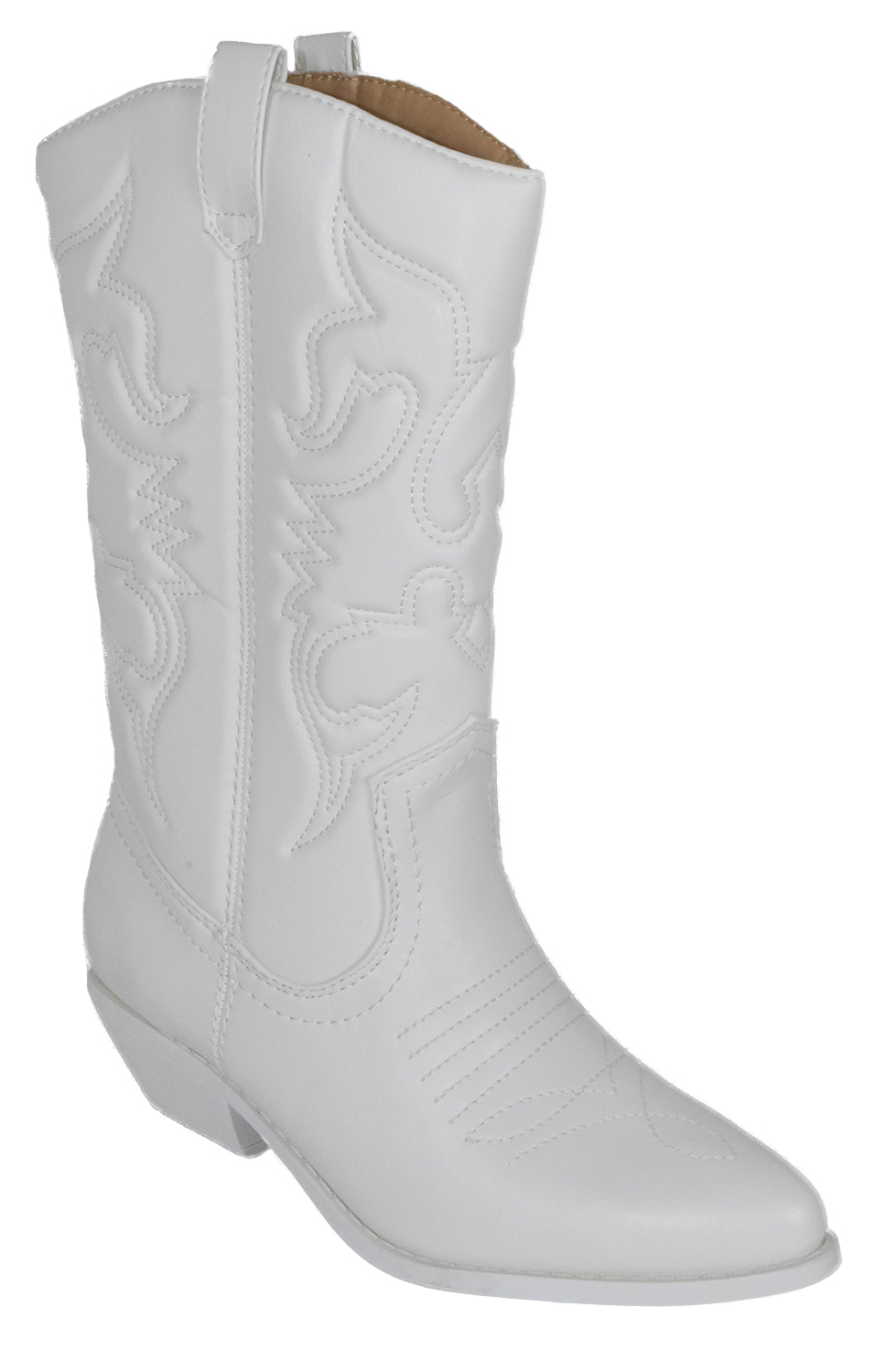 Soda Women Cowgirl Cowboy Western Stitched Boots Pointy Toe Knee High Reno-S All White 10 - image 1 of 2