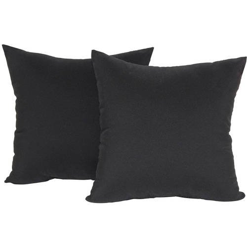 Mainstays Solid Microfiber Twill Decorative Throw Pillow, 17" x 17