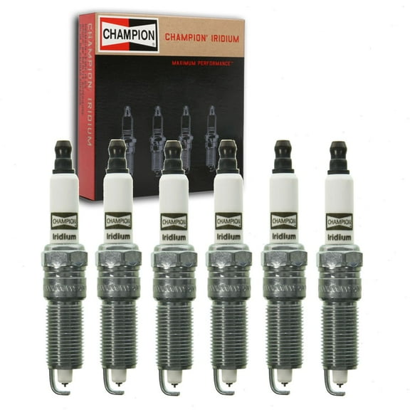 6 pc Champion Iridium Spark Plugs compatible with Dodge Grand Caravan 3.3L 3.8L V6 2001-2010