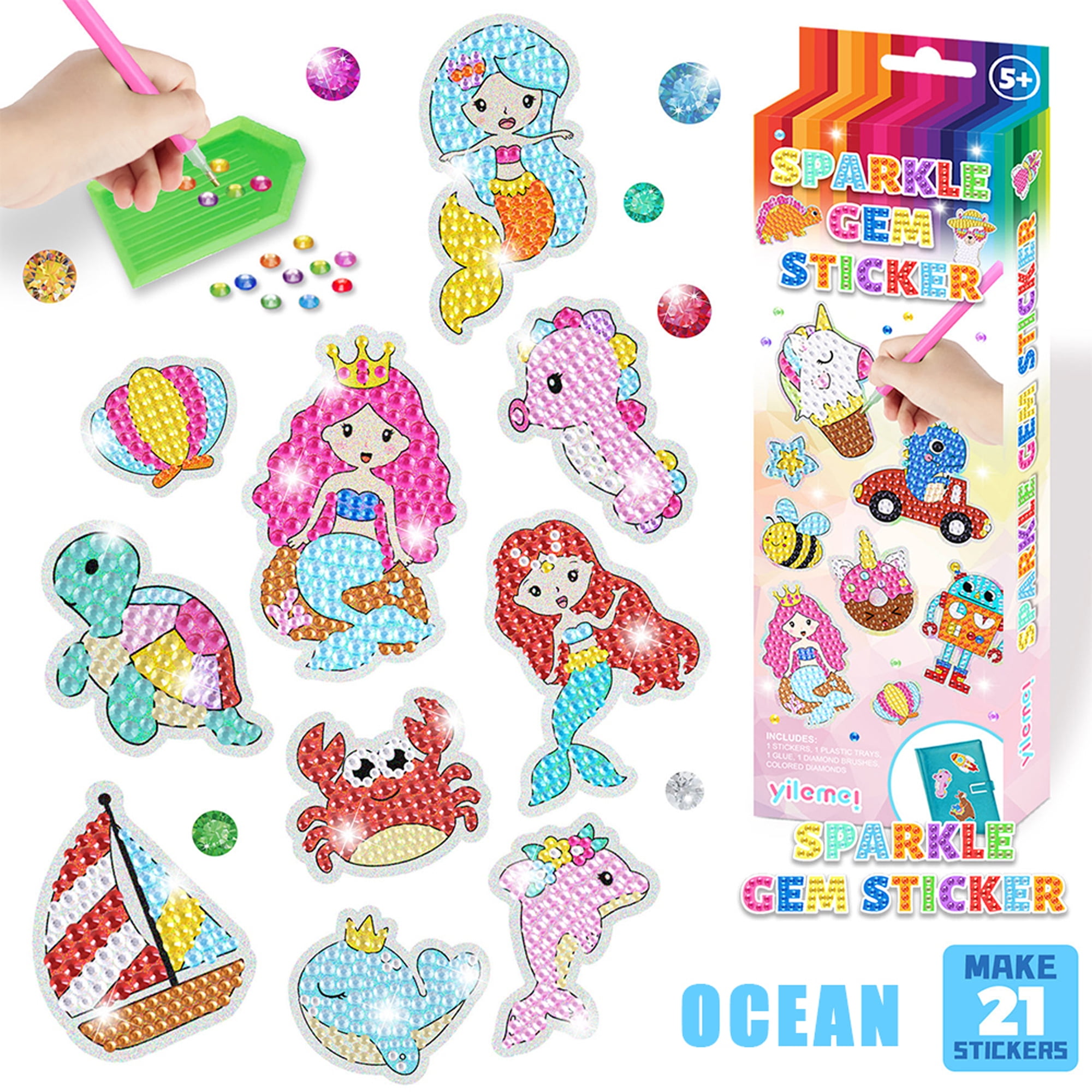 Diamond Painting Kits for Kids 12 Pcs Princess and Their Buddy Gen Art  Sticker for Kids Ages 6-8 8-12 Contains Unicorn, Mermaid