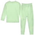 thumbnail image 2 of joogoo Solid Light Green 2 Piece Long Sleeve Tee and Pants Cotton Pajama Set 8Y, 2 of 7