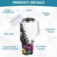 thumbnail image 2 of Yayeee 40oz Stainless Steel Tumbler with Straw and Handle Double-Wall Insulated Travel Water Bottle, Purple Halloween Trees, 2 of 8