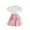 Pink, variant on Ashirexll Girls Summer Outfits, Girls' Clothing Sets, 3-9 Years Girl's Cute and Fashion Casual Beauty Strap Pleated Skirt and Cute Flying Sleeve Shirt Two Piece Sets
