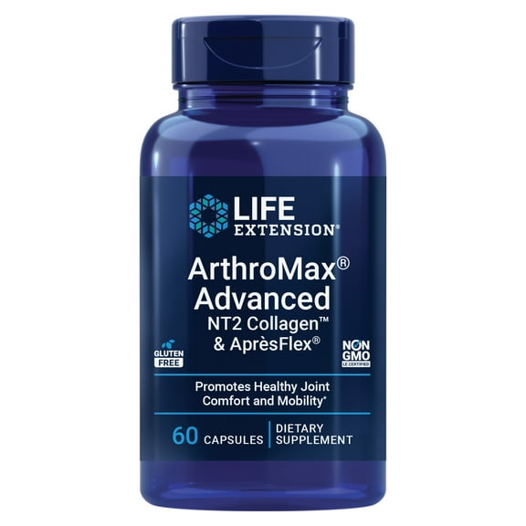 Life Extension ArthroMax® Advanced NT2 Collagen™ & AprèsFlex®, glucosamine sulfate, Boswellia (Indian frankincense), joint health, mobility, gluten-free, non-GMO, 60 capsules