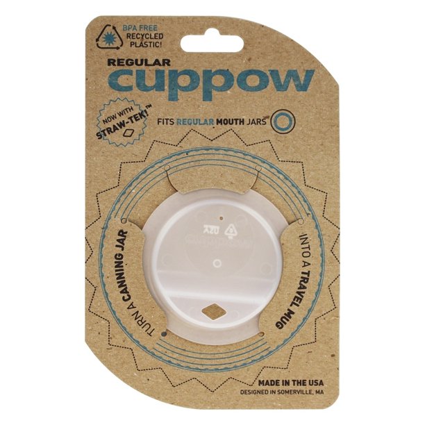 Cuppow Canning Jar Drinking Lid Regular Mouth Clear