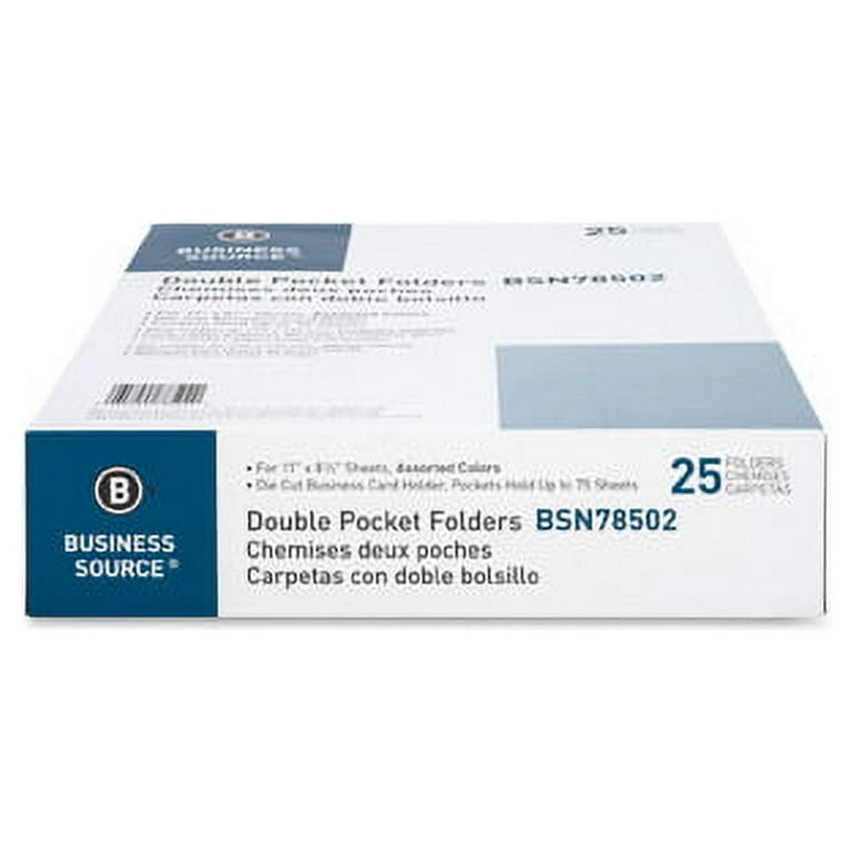 Business Source Two-Pocket Folders Letter - 8 1/2