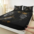 thumbnail image 3 of Feelyou Couple Lion Animal Bed Sheets, Kawaii Black Girl King Sheets, Tribal Western Princess Sheet Set, Ultra Soft Home Decor, 4-Piece, 3 of 7