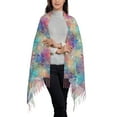thumbnail image 2 of Xecao blue pink colorful cracked texture Pattern Womens Winter Scarf Fall Scarf Oversized Large Scarf for Women Warm Shawl Wrap, 2 of 8