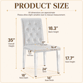 thumbnail image 4 of StnTalk Light Gray Dining Chairs Set of 2, Tufted Faux Leather Kitchen Chairs with Silver Metal Legs, Upholstered Parsons Accent Chairs for Small Space, Apartment, Easy Assembly, 4 of 7