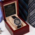 thumbnail image 2 of To My Man Watch - Gift For Boyfriend, Husband, Lover - Men's Openwork Watch - Mahogany Gift Box, 2 of 6