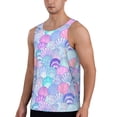 thumbnail image 2 of KLL Watercolor Sea Shells 1 Print Men's Muscle Gym Workout Stringer Tank Tops Bodybuilding Fitness T-Shirts Tank Tops Men-3X-Large, 2 of 7