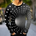 thumbnail image 2 of ZXLBBD Mens T Shirts Sports Digital 3D Printing Workout Shirts Round Neck Long Sleeve Fashion Top T-Shirts for Man Dailywear,Black,M, 2 of 5