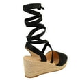 thumbnail image 5 of Fashion Thirsty Womens Ladies Low Wedge Heel Espadrilles With Lace up Detail Sandals, 5 of 5