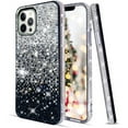 thumbnail image 4 of Compatible with iPhone 15 Pro Bling Case Cute Glitter Diamond Rhinestone Shiny Gradient Crystal Bumper Luxury Protective Cover 3D Handmade Cover for Women Girls Black, 4 of 9