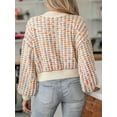 thumbnail image 3 of Cupshe Knitwear Sweater for Women Cropped Round Neckline Dropped Long Sleeves Semi-cropped Hem Pullover Sweater, 3 of 7
