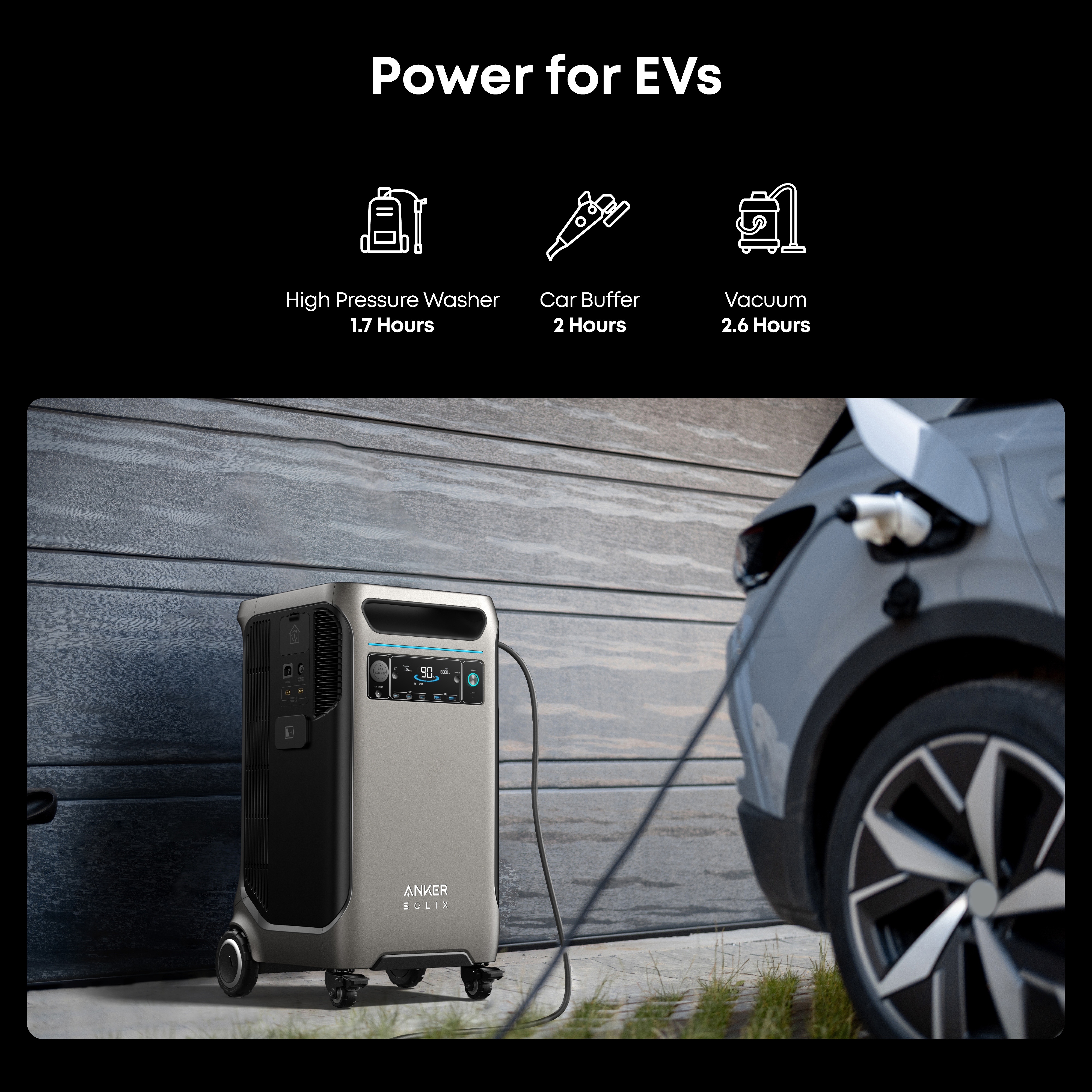SOLIX F3800 6,000W Output 3,840Wh Power Station w/ 1 400W Solar Panel, Home Backup/RVs Solar Generator