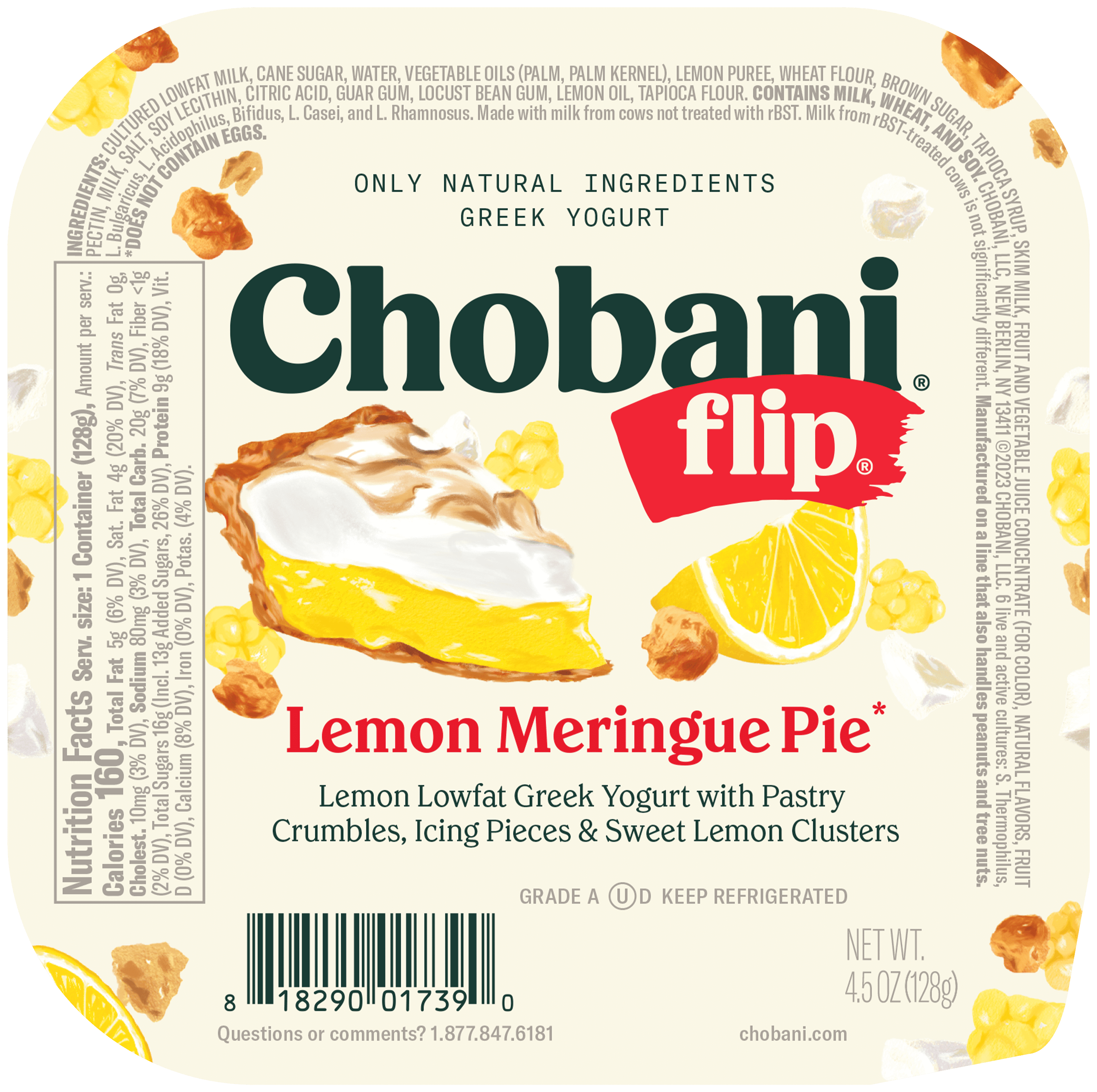 Chobani Flip Low-Fat Greek Yogurt Lemon Meringue Pie 4.5 oz Cup