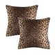 thumbnail image 1 of Fundas de almohada suaves de piel de leopardo de animales salvajes de 18x18 pulgadas, 2 piezas, 1 of 5