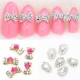 thumbnail image 4 of SmartBy 10Pcs 3D Glitters Rhinestone Alloy Bowknot DIY Decal Nail Art Tips Stickers, 4 of 7