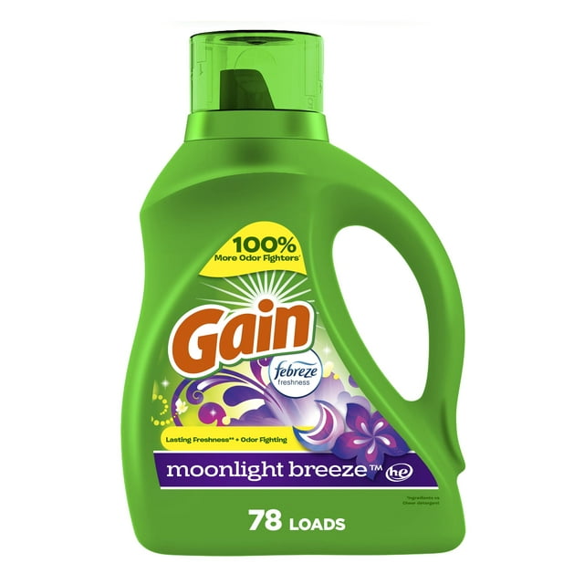 Detergente para ropa Gain Aroma Boost Moonlight Breeze, 3,34 L, 78 cargas