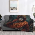 thumbnail image 2 of Yiaed Banana Leaf Meditating Gorilla Print Blanket Throw Blanket Soft Cozy Flannel Blanket for Home Bed Sofa Couch Chair-50"x40", 2 of 6