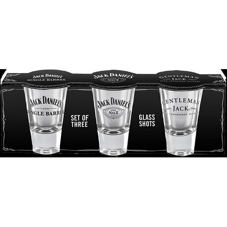 Jack Daniel's Licensed Barware Shot Glass, Set of 3, Set of 3 assorted Jack Daniel's shots, boxed attractively By Jack Daniels Licensed Barware From