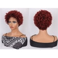 thumbnail image 3 of Unique Bargains Lace Front Wigs Heat Resistant Short Curly Wigs Wine Red, 3 of 8