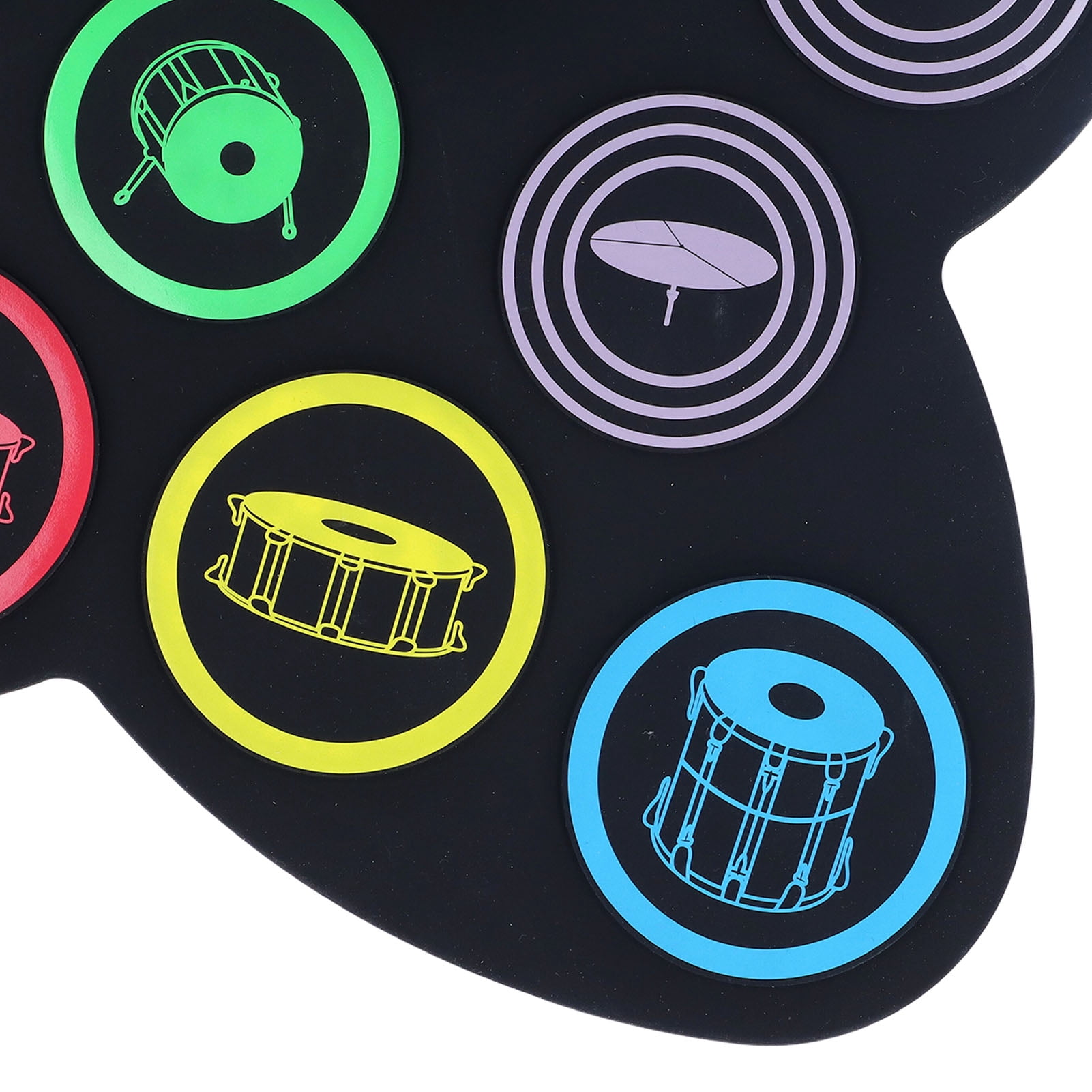 BIMZUC Roll Up Electric Drum Set Colorful Electronic Drum Pad with Built In Speaker Foot Pedal and Drumsticks 16.14 inches / 41 cm Tabletop Drum Kit for Kids and Beginners