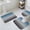 Blue, variant on Beige Ombre Bath Mat 3 Piece Bathroom Rug Set, White Gradient Modern Abstract Art Non Slip Bath Rug Contour Mat and Toilet Lid Cover, Absorbent Shower Mats Soft Bath Rugs and Mats Sets