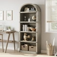 thumbnail image 2 of 5-Tier Black Arched Bookshelf, 72" Tall Arched Bookcase with Storage Shelves, Floor Standing Open Display Shelving Unit for Living Room, Bedroom, Home Office, 2 of 9