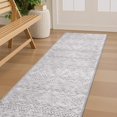 thumbnail image 3 of Boho Runner Rug x ft Carpet Runner Modern Hallway Runner Machine Washable Runner Rugs for Hallway Non Slip Beside Bed Bedroom Kitchen Entrance Grey Floor Rug Runner, 3 of 7