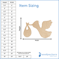 thumbnail image 4 of DIY Stork Baby Shower Decorations 8-inch, 1/8 inch Thick, Pack of 10 Pregnancy Announcement/Baby Announcement Sign Prop for Nursery Decor, by Woodpeckers, 4 of 5