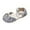 Silver, variant on Daznico Girls Pearl Strap Leather Sandals Summer Casual Footwear for Toddlers and Kids,8-9 Years
