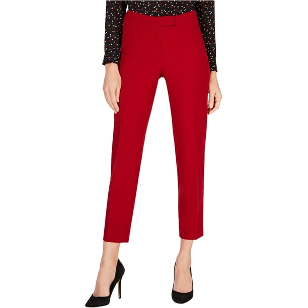 Anne Klein Pantalones casuales sólidos para mujer, rojo, 16 Anne Klein Pantalones