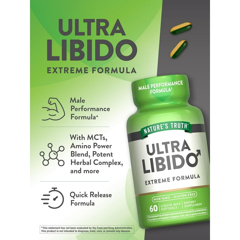 l carnitine libido Nature's Truth Ultra Libido Softgels for Men - Herbal Support Formula, 60  Softgels