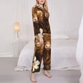 thumbnail image 3 of Haiem Adorable Calf Butterflies Champagne Pattern Women’s Long-sleeve Sleepwear,Sleepwear Set,2-piece Loungewear Set,Soft PJs Comfy Nightwear with Pockets-Small, 3 of 7