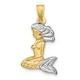 thumbnail image 3 of FB Jewels 14K Yellow Gold& Rhodium 3-D Mermaid Pendant, 3 of 5