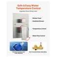 thumbnail image 5 of Rainfall Shower System, 12 Inch Square Shower Head with Handheld Spray, Brushed Nickel Bathroom Shower Fixtures, 5 of 9