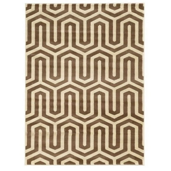 Hawthorne Collection Tapis Tangent 8 Pieds x 10 Pieds Ivoire et Beige