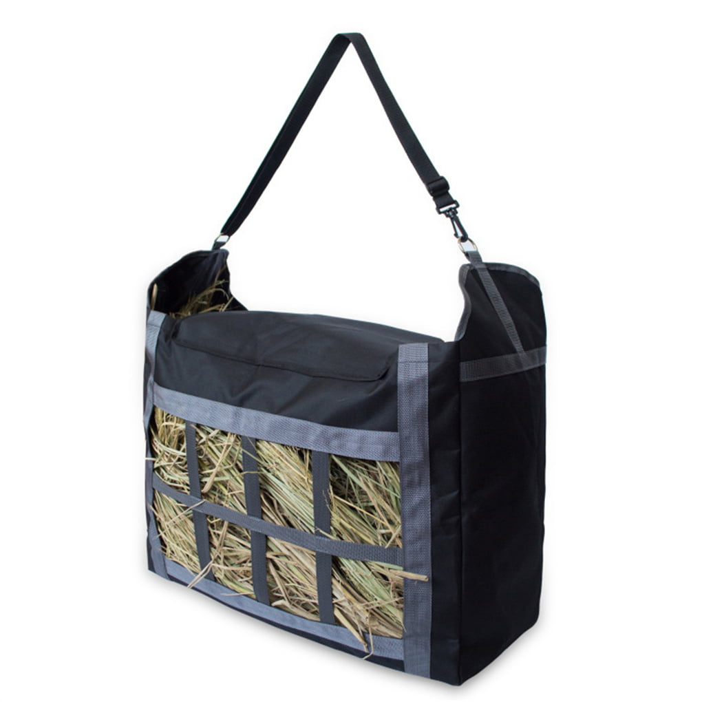 Black POPETPOP Hay Storage Bag Oxford Cloth Tote Bag Wear Resistant Weeds Bags for Horse
