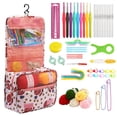 thumbnail image 1 of Kit Hilo para Tejer Agujas Ganchillo Ganchos Con Estuche Adultos Y, 1 of 8
