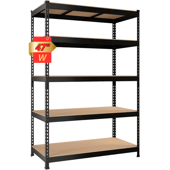 TrumanPick Storage Shelves Metal 5 Tier Garage Shelving Heavy Duty 47"W x 18"D x 71"H Adjustable Shelving Unit for Garage Utility Rack Shelf for Basement Pantry Closet